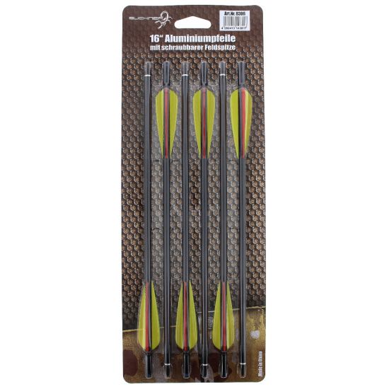 ALUMINIUMPFEILE FÜR ARMBRUST - 16" - SCHWARZ