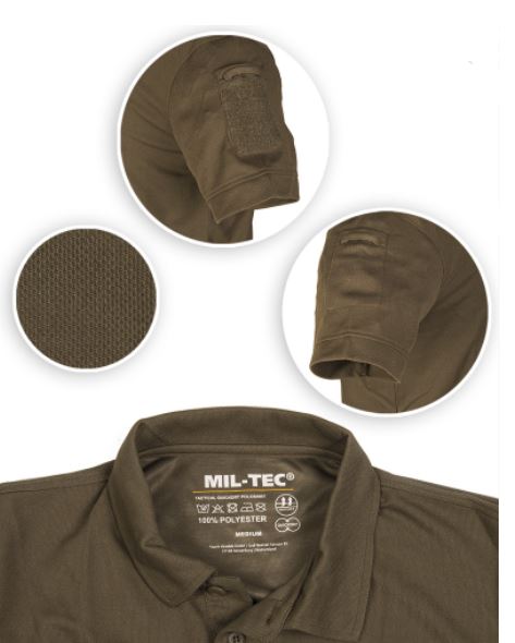 TACTICAL QUICK DRY POLOSHIRT 1/2 ARM - OLIV