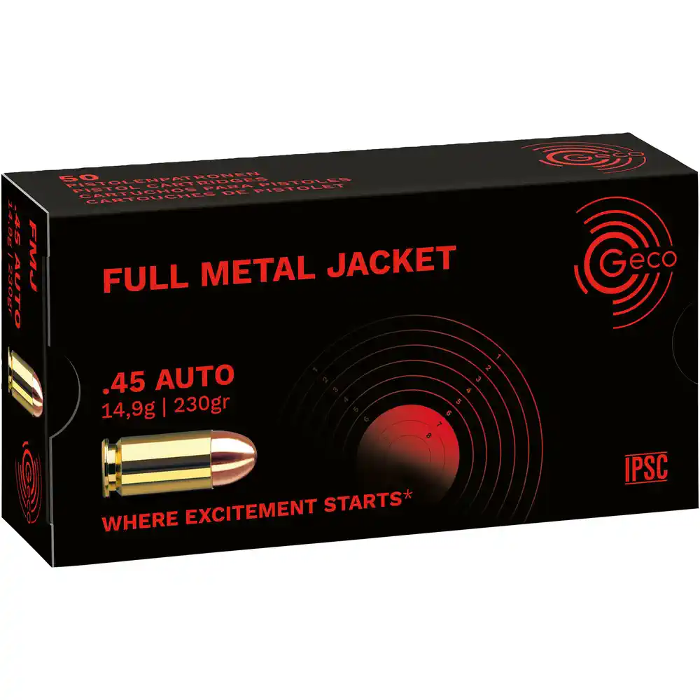 GECO VOLLMANTELPATRONEN-  FMJ - .45 AUTO - 230 GRS. - 50 SCHUSS
