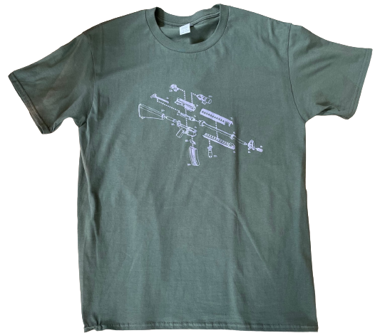 T-SHIRT "AR15 SCEMATICS" - OLIV