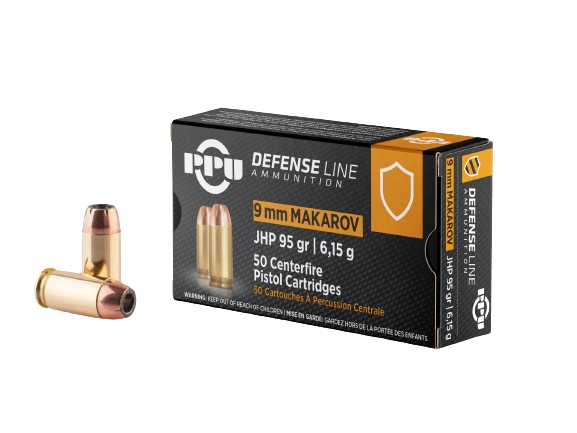 PPU 9MM MAKAROV - 9X18 - 6,15G./95 GRS. - JHP - 50 SCHUSS