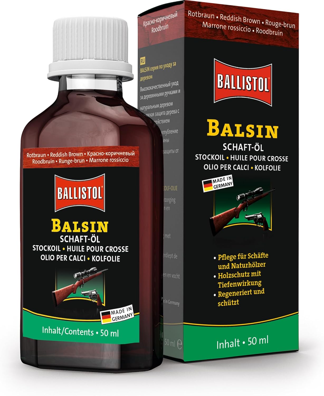 BALLISTOL BALSIN SCHAFTÖL 50 ML - ROTBRAUN