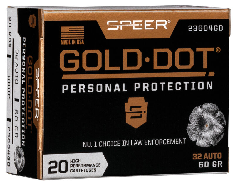 SPEER GOLD DOT  7,65MM BROWNING/ 32 AUTO - GDHP  / HOLLOW POINT  - 20 SCHUSS