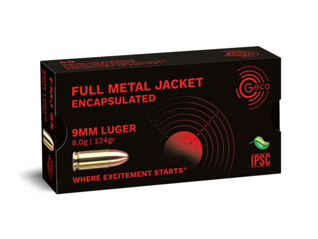 GECO  9MM LUGER  SX - FMJ 124 GRS. - 50 SCHUSS - NON-TOX