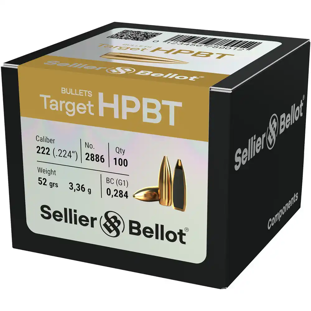 SELLIER & BELLOT TARGET GESCHOSSE .224 / .223REM - HPBT - 3,36 G / 52 GRS  - 100 STÜCK