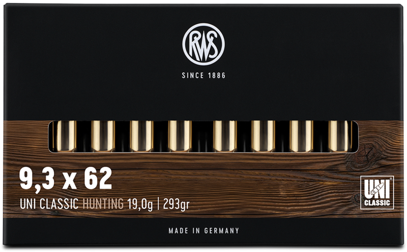 RWS UNI CLASSIC 9,3x62 MM - 255GRS. - 19G / 293GRS. - 20 SCHUSS-