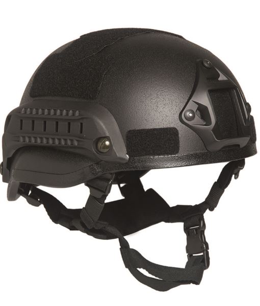 US GEFECHTSHELM "MICH" MIT RAIL - BLK