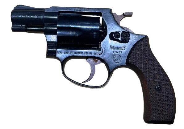 WEIHRAUCH HW 37 -. SCHRECKSCHUSSREVOLVER  - SCHWARZ - HOLZGRIFF - 9MM R.K.