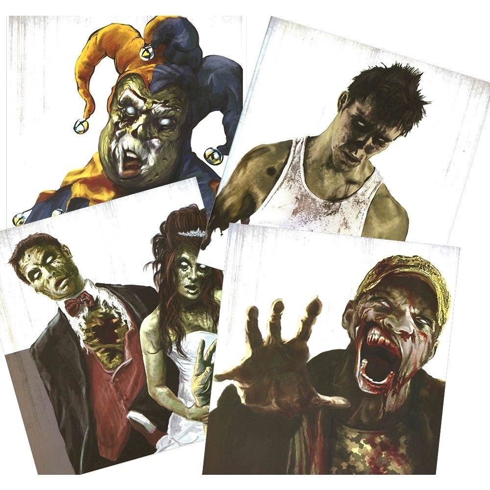 ZIELSCHEIBE SPAßSCHEIBE "ZOMBIE" 4-ER PACK