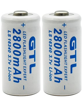 GTL 16340 AKKU - CR123A - 3,7 V / 2800 MAH - 2ER-SET