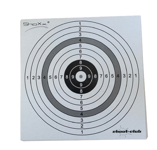 ZIELSCHEIBE FÜR LUFTDRUCKWAFFEN - 14x14 CM - 10 STÜCK