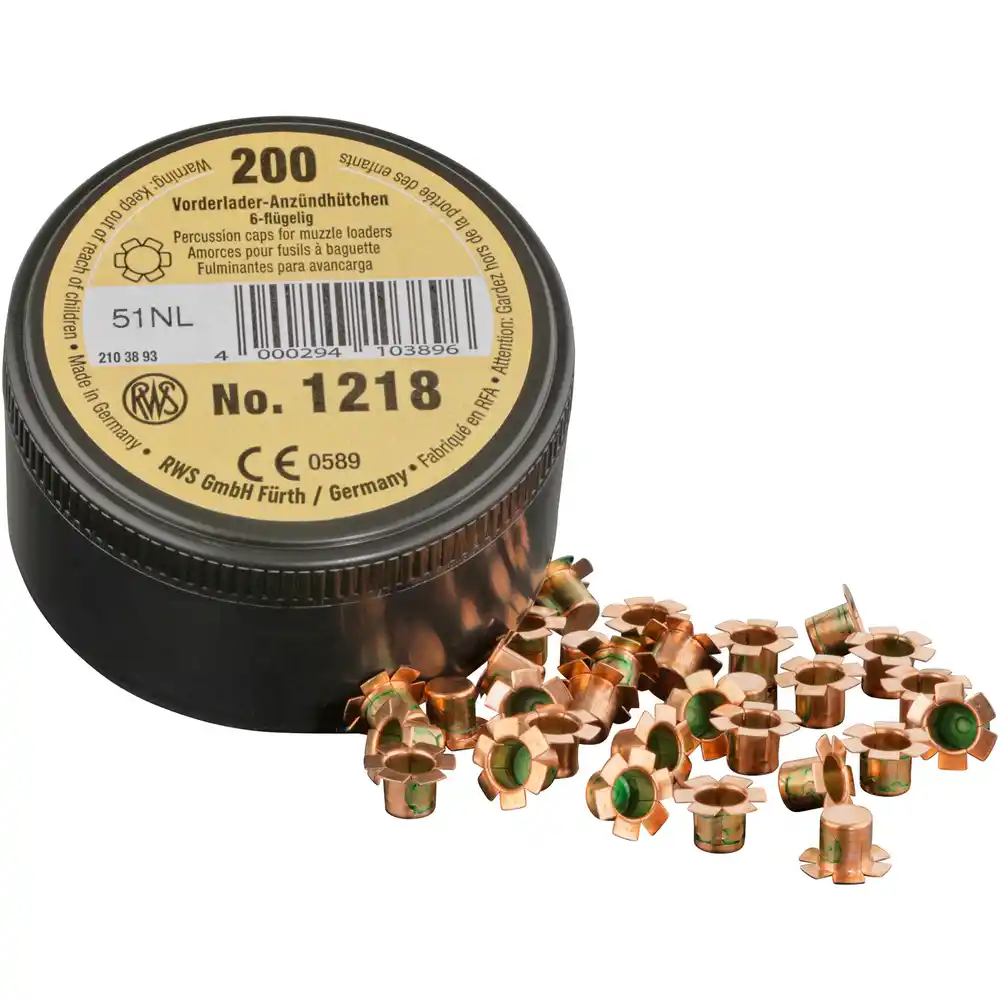 RWS ZÜNDHÜTCHEN - 6-FLÜGELIG - 5,90 MM #1218 - 200 STÜCK