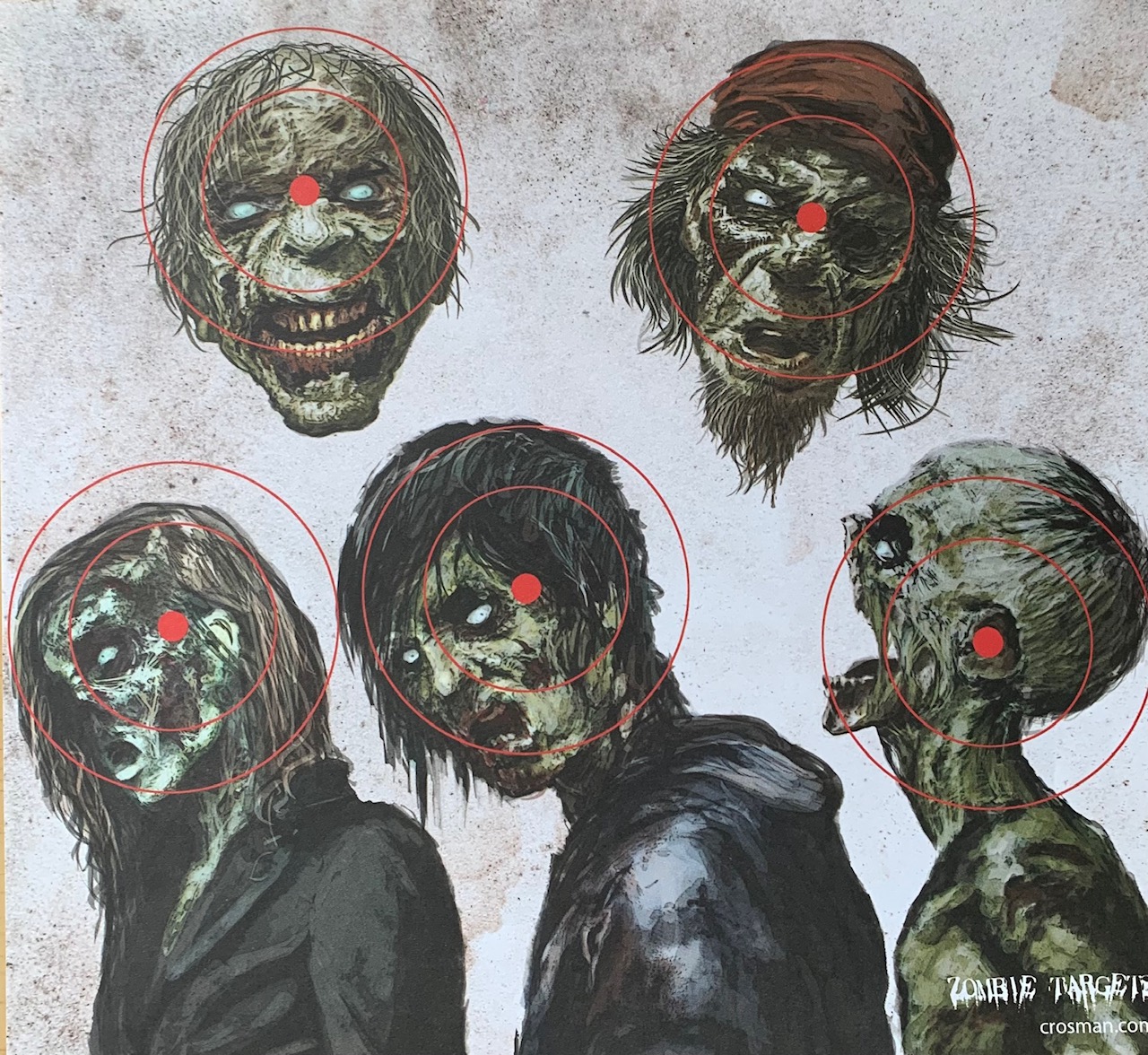 ZIELSCHEIBE SPAßSCHEIBE "ZOMBIE" 4-ER PACK
