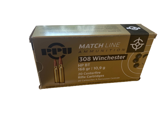 PPU MATCH BTHP - .308WIN  - 168GRS. - 20 PATRONEN
