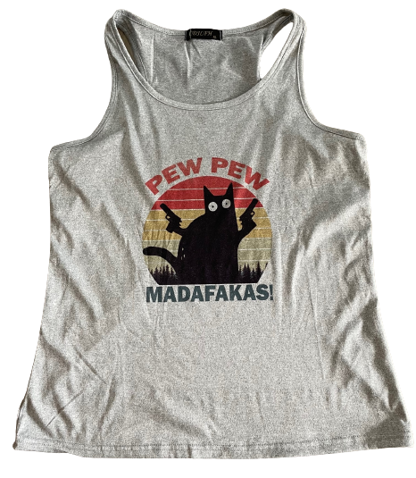 FUN-TANK-TOP "PEW PEW MADAFAKAS" - GREY