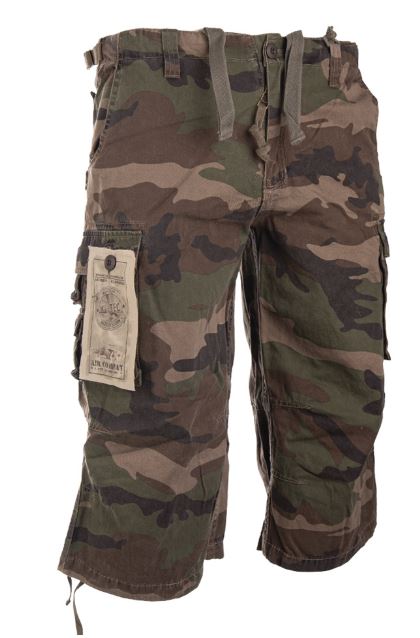 AIR COMBAT 3/4-PANTS PREWASH - WOODLAND