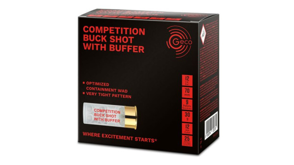GECO COATED COMPETITION BUCK SHOT WITH BUFFER - 12/70 - 8,25 MM - 25 STÜCK