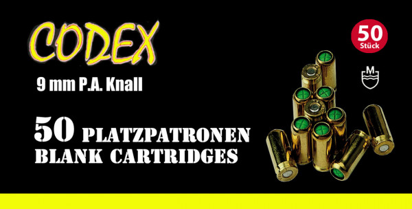 CODEX PLATZPATRONEN FÜR SRS-PISTOLEN - 9MM P.A.K. - 50 PATRONEN