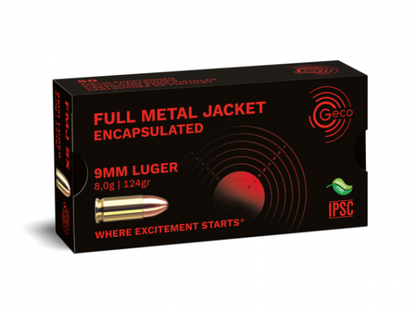 GECO 9MM LUGER SX - FMJ 124 GRS. - 50 SCHUSS - NON-TOX