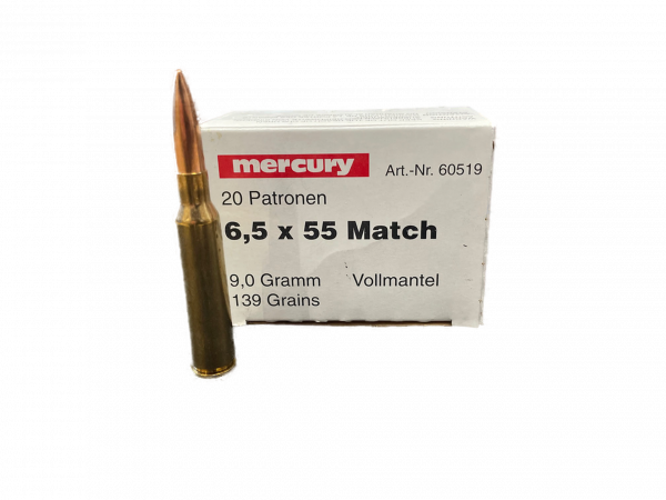 MERCURY 6,5x55 SE -MATCH - FMJ - 9,0G / 139 GRS. - 20 STÜCK