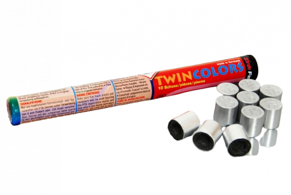 PYRO TWIN COLORS - 10 SCHUSS - 15 MM