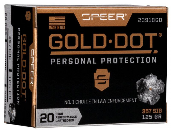 SPEER GOLD DOT - .357SIG 125 GRS - GDHP HOHLSPITZMUNITION - 20 SCHUSS