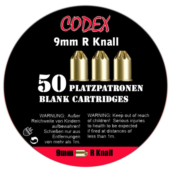 CODEX PLATZPATRONEN FÜR SRS-REVOLVER - 9MM R.K. - 50 PATRONEN