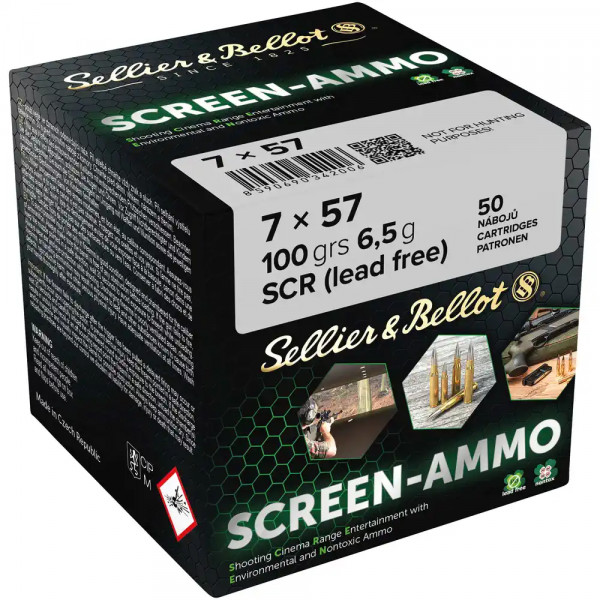 SELLIER & BELLOT SCREEN-AMMO 7x57 SCR 100GRS. / 6,5 G - 50 0STÜCK