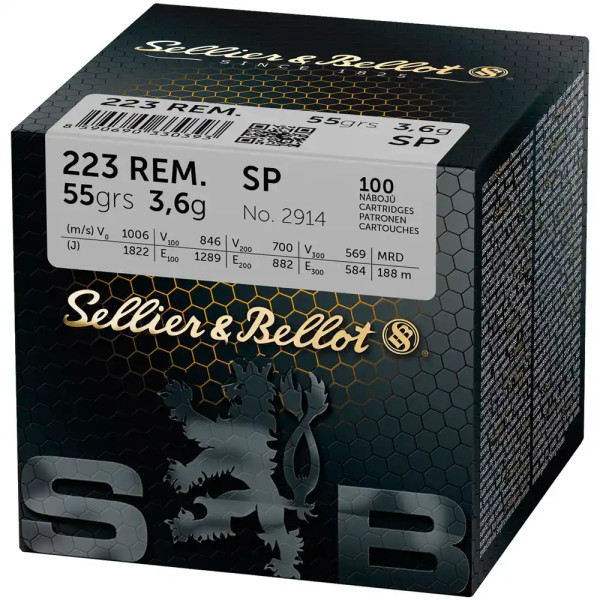 SELLIER & BELLOT .223REM - SP / TM - 55GRS. - 100 PATRONEN
