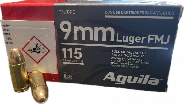 AGUILA 9MM LUGER MUNITION - 115GRS. - 50 PATRONEN